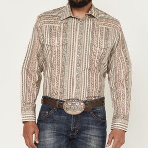 NWT Roper Men’s Wallpaper Floral Print Long Sleeve Snap Shirt Size XL